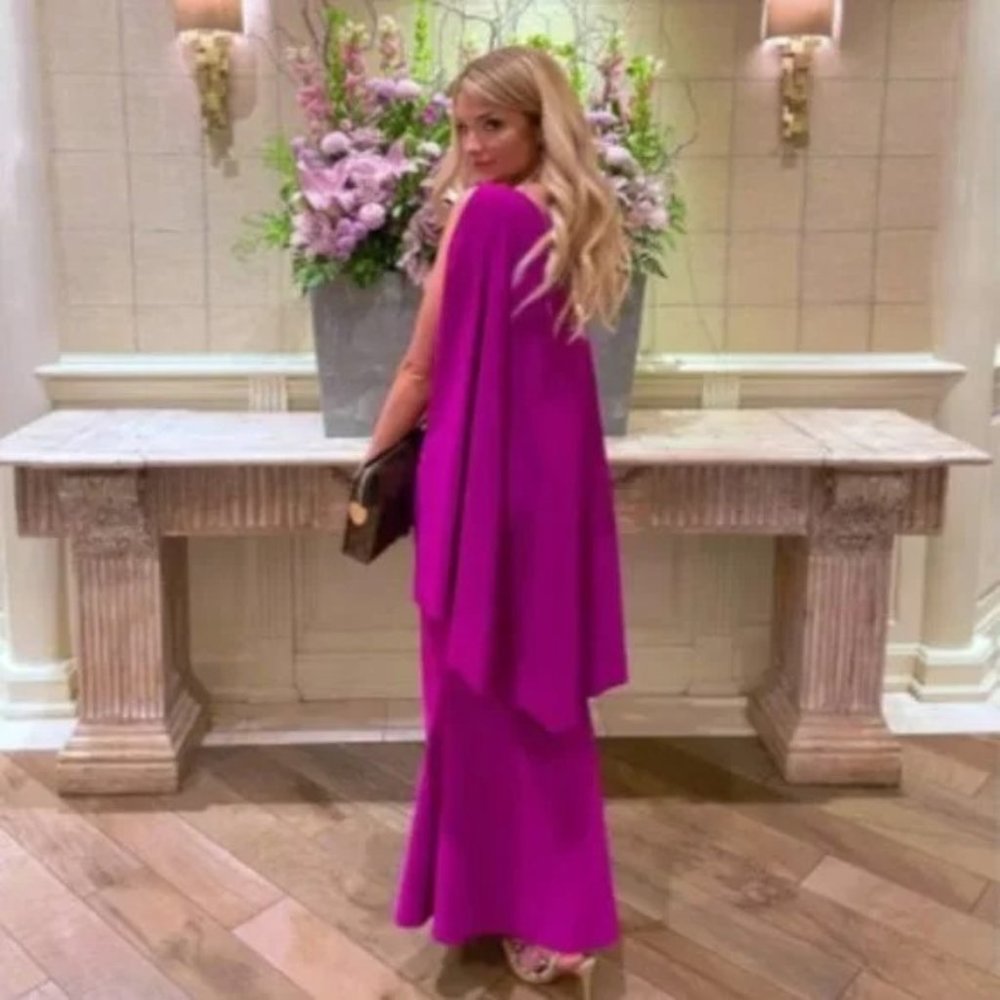 CHIARA BONI La Petite Robe di Back Drape Gown in Purple Size IT 40 / US 4